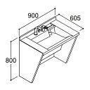 ###INAX/LIXIL 洗面化粧台【DCXO-905SY(S)】ドゥケア・カウンター ハイグレード シングルレバーシャワー水栓 一般地 床排水 間口900 受注約1週〔GE〕(4)