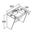 ###INAX/LIXIL 洗面化粧台【DCXO-908J1T2EE2(S)】ドゥケア・カウンター スタンダード 自動水栓 一般地 ゆプラス 床排水 間口900...