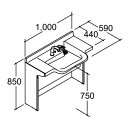 ###INAX/LIXIL 洗面化粧台【VHO-1007J1(P)】ドゥケア・カウンター 自動水栓 一般地 壁排水 洗面器高さ750 間口1000 注1週〔GE〕(4)