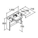 ●INAX/LIXIL 洗面化粧台【VHO-1007J1TEE1(P)】ドゥケア・カウンター 自動水栓 一般地 ゆプラス 壁排水 洗面器高さ750 間口1000 注1週〔GE〕