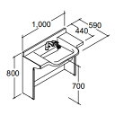 ●INAX/LIXIL 洗面化粧台【VHO-1008J1(P)-ND】ドゥケア・カウンター 自動水栓 一般地 壁排水 洗面器高さ700 間口1000 注2週〔GE〕