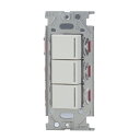 ###β神保電器 配線器具【NKW03015PW】NKシリーズ 4路ガイドランプ付きスイッチセット トリプル(ピュアホワイト) 受注生産