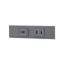 β神保電器 配線器具【KAG-2621】NKシリーズ 家具・機器用 USBコンセント(Type-C)+コンセントセット(ソリッドグレー) 受注生産
