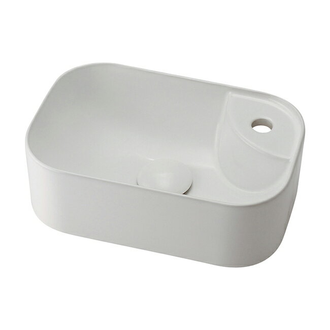 カクダイ 【493-273-W】角型手洗器 ホワイト〔GB〕