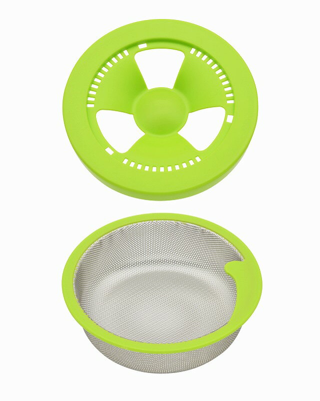 カクダイ/GAONA/ガオナ【GA-PB032】ガオナ 流し用浅型ゴミカゴプレートセット グリーン〔▽〕