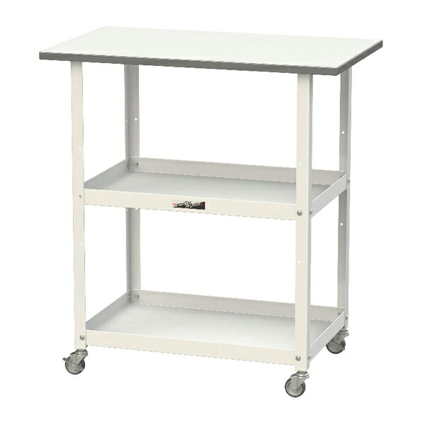 ●u.ヤマキン/山金工業 【HTCM-7545W】天板付き150ワゴン 低圧メラミン天板仕様 棚板2段タイプ W750×D450×H825 組立式(4)