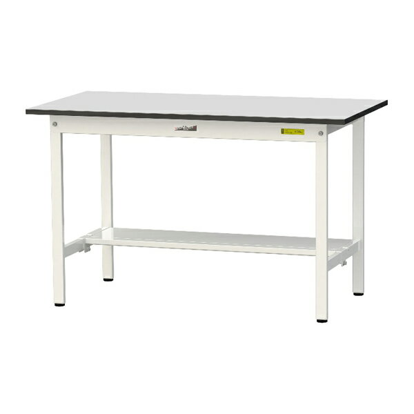●u.ヤマキン/山金工業 【SUR-1260T-GYW】ワークテーブル 150シリーズ 固定式 H740mm 半面棚板付 RoHS2..