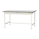 ####u.ヤマキン/山金工業 【SURH-1890W-GYW】ワークテーブル 150シリーズ 固定式 ワイド引出し付 H950mm 基本形 RoHS2指令対応塩ビシート天板 組立式(3)
