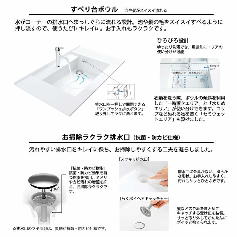 ###TOTO【LDSLA100BAGFN2】エスクアLS 洗面化粧台 PG2 センターボウルプラン 一般地 2枚扉 カウンター高さ対応800mm きれい除菌水 間口1000mm 受注約1週〔GD〕 2