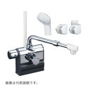 ◆在庫有り!KVK 水栓金具【KF3008LSJ】デッキ型サーモスタット式シャワー 可変ピッチ 左ハンドル仕様 伸縮自在パイプ付