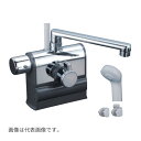 ◆在庫有り!KVK 水栓金具【KF3008LHS】デッキ形サーモスタット式シャワー 左ハンドル仕様 撥水サーモシリーズ 一般地・寒冷地共用 190mmパイプ付
