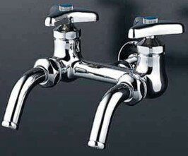 ◆在庫有り！KVK 水栓金具【K112】二口吐水口回転形水栓 エコこま水栓