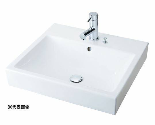 ###INAX/LIXIL 角形洗面器 ベッセル式【YL-A536FYNA(C)】(スクエアタイプ) 寒冷地 シングルレバー混合水栓吐水口引出式 床排水(Sトラップ) 壁給水〔HB〕