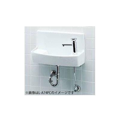 ###INAX/LIXIL 【YL-A74PC/BW1】ピュアホワイト 壁付手洗器(プッシュ式セルフストップ水栓) アクアセラミック 壁給水 壁排水 受注約1週〔HC〕