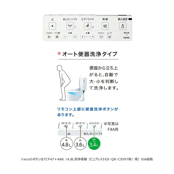 π●TOTO【TCF4734AF】セット品番(TCF4734+TCA529) シートタイプ温水洗浄便座 ウォシュレット アプリコット F3A オート便器洗浄タイプ〔FA〕