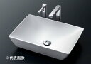 ###TOTO セット品番【LS707#NW1+TLG07305J】ホワイト カウンター式洗面器 ベッセル式 台付シングル混合水栓(エコシングル) 壁排水金具(...