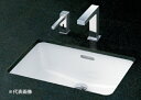 ###TOTO セット品番【L505+TLG02201JA】カウンター式洗面器 アンダーカウンター式 台付2ハンドル混合水栓 壁排水金具(Pトラップ)