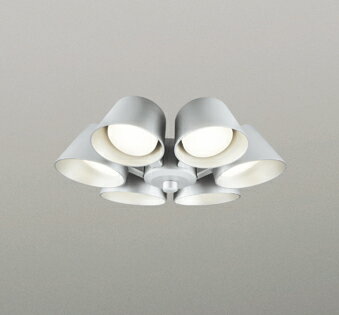 βオーデリック/ODELIC 【WF228WR】シーリングファン 灯具のみ(遮光セードタイプ・6灯) 高演色LED 温白色 非調光 〜8畳 LEDランプ マットシルバー色