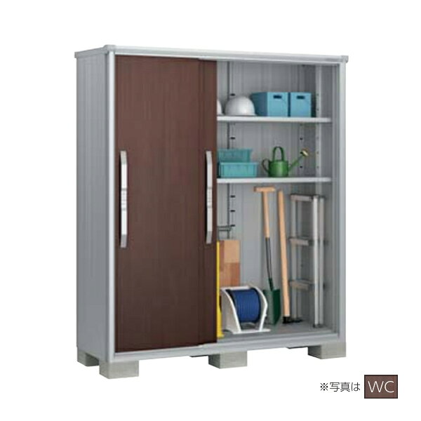 ●u.ヨド物置/ヨドコウ 【ESF-1606A WE】ウッディエボニー エスモ 小型物置 一般型 3枚扉 高さ約190cm 間口1m65cm×奥行65cm 受注約2週(4)