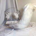 【P10】 ハロウイン仮装 コスプレ道具 オオカミ 耳としっぽセット 狐の耳 狐耳カチューシャ きつね キツネ 尻尾 しっぽ FOX オオカミ耳 狼耳 オオカミ...