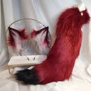 【P10】 ハロウイン仮装 コスプレ道具 ギツネ 耳としっぽセット 狐の耳 狐耳 きつね キツネ 尻尾 しっぽ FOX オオカミ耳 狼耳 オオカミ しっぽ 狐の...