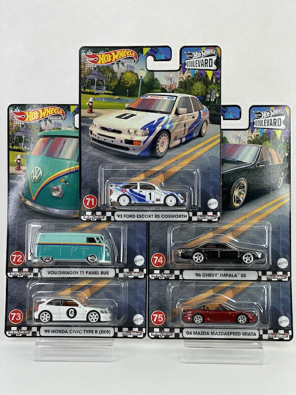 BOULEVARD (ESCORT,VW T1,CIVIC,IMPALA,MIATA) 5Zbg Hot Wheels zbgEB[