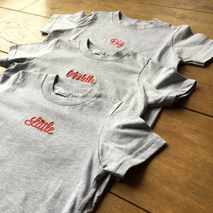 New!!　3人姉妹兄弟でお揃い♪ Tシャツ3枚組ギフトセット/Little×Middle×Big 【出産祝い プレゼント】【ラッピング_包装】