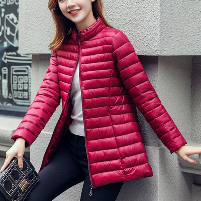 中綿ジャケット レディース 細見え おしゃれ 詰襟 光沢 ダウンコート 中綿 ファッション 暖かい オーバ..