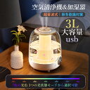 加湿器 大容量 3L スチーム式 USB給電式 おしゃれ 超音波式 小型 子供部屋 卓上加湿器 LEDライト付き アロマ対応 スチーム加湿器 北欧 アロマ加湿器...