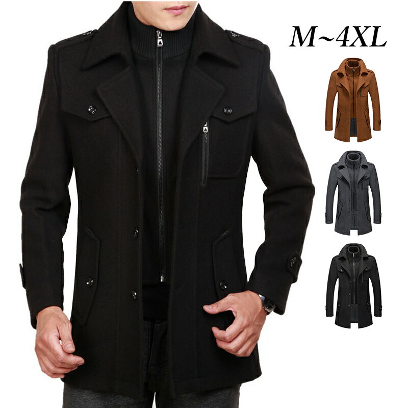 ムートンコート メンズ 韓国風 おしゃれ カジュアル フリースジャケット ファッション 紳士服 上品 30代 40代 50代 男性 カーキ色 ブラック グレー 無地 ラシャ混コート 冬服 ビジネス 通勤着 アウター 紳士服 スプリングコート 暖かい 細身 立ち襟取り外し可能 メンズコート
