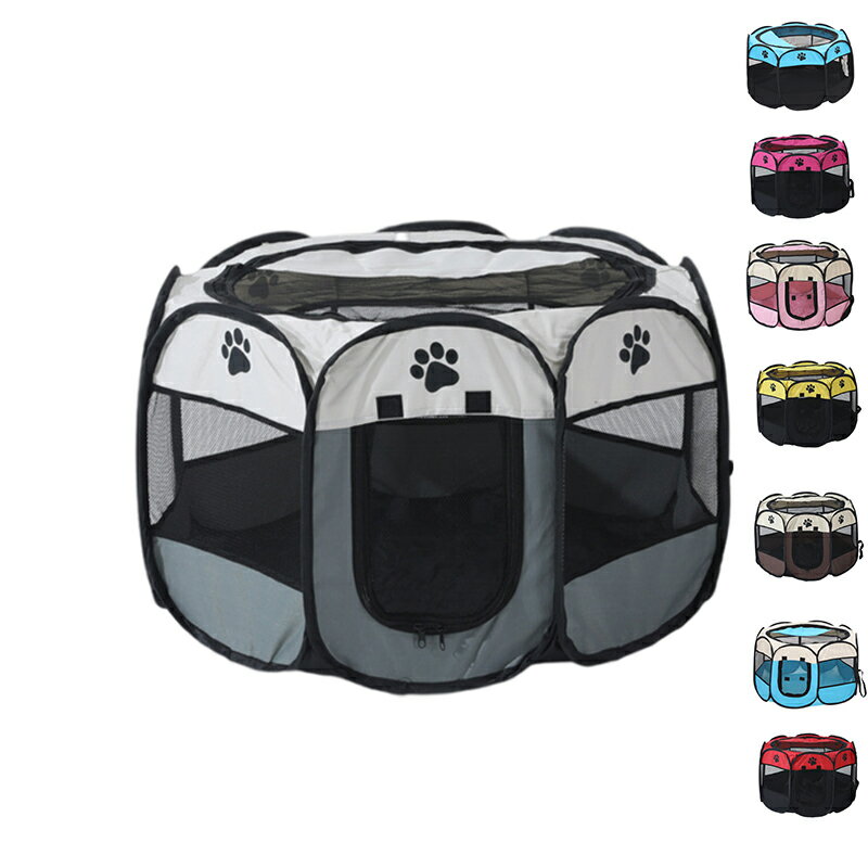 ペットサークル 折りたたみ 犬 猫 ウサギ用 ケージ メッシュサークル おしゃれ 通気性 折り畳み 室内 屋外 自宅 ペットサークルカバー 遊び場 出産用 屋根...