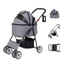 ペットカート 猫 犬 カート 多頭 ペットバギー カート ドッグカート 小型犬 折りたたみ 中型犬 4輪 軽量 取り外し可能 分離式 ペット バギー 2way ...