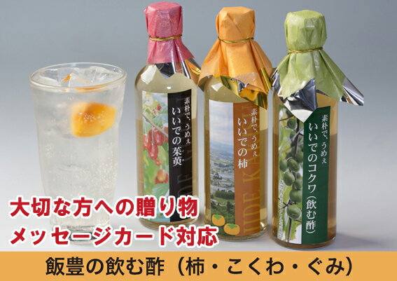 飲む酢ご健康長寿を願い 敬老の日お誕生日 お中元 真心こもった贈り物 300ml×2本 山形県産ビネガードリンク柿酢 4倍濃縮タイプ 全国送料無料