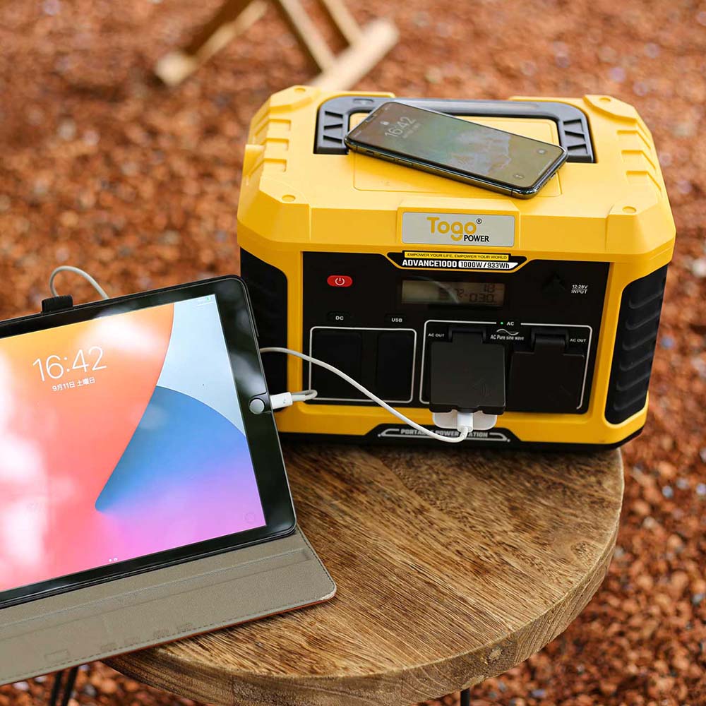 Togo　POWERトゥーゴーパワー　ポータブル電源ADVANCE　AD1000Y　ワイヤレスチャージャーあり