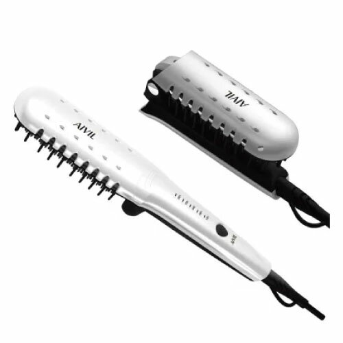 【ポイントUP期間中!】アイビル キャリーブラシアイロン (AIVIL トリコインダストリーズ 折りたたみ式 ブラシ型ヘアアイロン マイナスイオン セラミックコ...