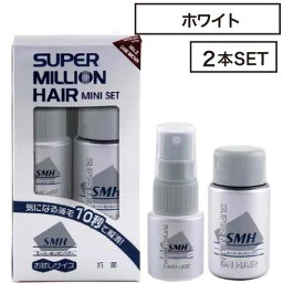 【2個】ルアン スーパーミリオンヘアー ミニセット ホワイト (SMH ヘアケア 薄毛 老若男女 メンズ レディース おすすめ お出かけ ヘアセット ダークグラウン ブラウン Black)