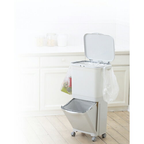 [メーカー直送] 【RSD98】 縦型分類ワゴンペール45S ( W47×D34×H80 ゴミ箱 ふた付き 防臭 抗菌 防汚加工 45L ごみ箱 日本製) [2]