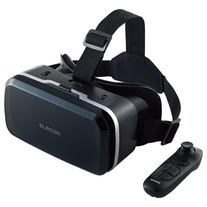 エレコム VRG-M02RBK VRゴーグル スマートフォン対応 4.8〜7.0インチ Bluetoothリモコン付 ピント調節 目幅調節 眼鏡対応 ブラック