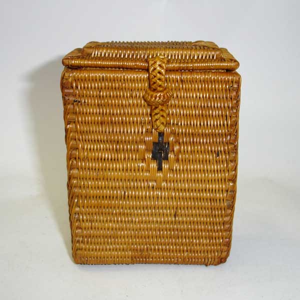 バリのアタ製　長方形縦型小物ボックス　収納ケース