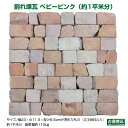 国産 刻印入り アンティークレンガ 「割れ煉瓦 ベビーピンク(約1平米分)」(ゆうパック5個分の送料込・北海道は1,500円アップ)