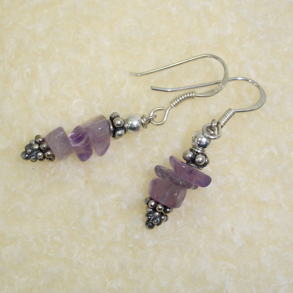 シルバー＆ストーン　ピアス　アメジスト