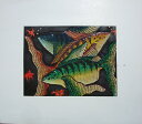 鮮やかなバリ絵画 魚(その1)