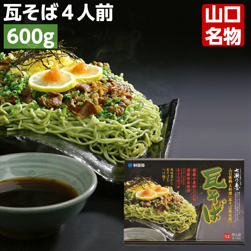 【送料無料】七瀬乃恵 瓦そば 四人前(600g) つゆ付き 化粧箱 瓦蕎麦 かわらそば 茶そば 山口 名物 特産品 ギフト お土産 美味しい 人気 高級 贅沢 川棚温泉 お取り寄せ みうら製麺 年越そば 年越し蕎麦