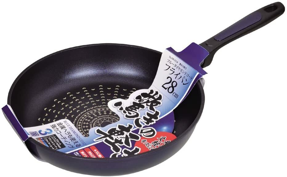 パール金属驚きの軽さブルーダイヤモンドコートガス火専用軽いフライパン28cm【IH調理器使用不可】HB-2018