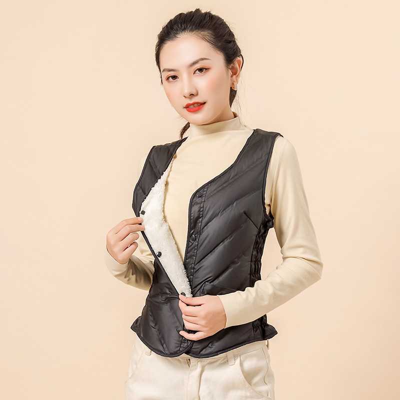 ベスト レディース 裏ボア 防寒着 重ね着インナーベスト厚手 防寒ベスト 防寒着 防寒服 裏起毛 前開き アウター きれいめ Vネック 保温 無地 重ね着 冬 秋冬 通勤 暖かい 人気 おしゃれ