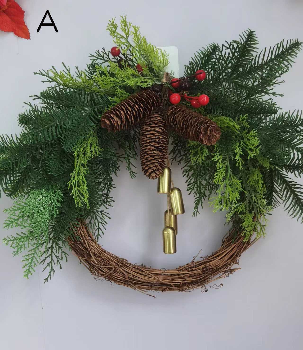 クリスマス リース クリスマス スワッグ 北欧風 玄関ドア フロア クリスマス飾リ 玄関ドア 壁掛け 屋外 ビル ロビー X'mas リース 玄関 リース フラワー ドアチャーム 造花　松かさ　松ぼっくり