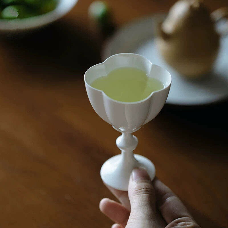 乐天商城 - 茶杯 陶磁 カップ 足付き 湯のみ お茶 コップ 来客用 お茶用品 ティーウェア 中国茶器 台湾茶器 贈り物 敬老の日 父の日 母の日 上品 酒杯 お猪口 品名杯 茶道具 茶道 紅茶