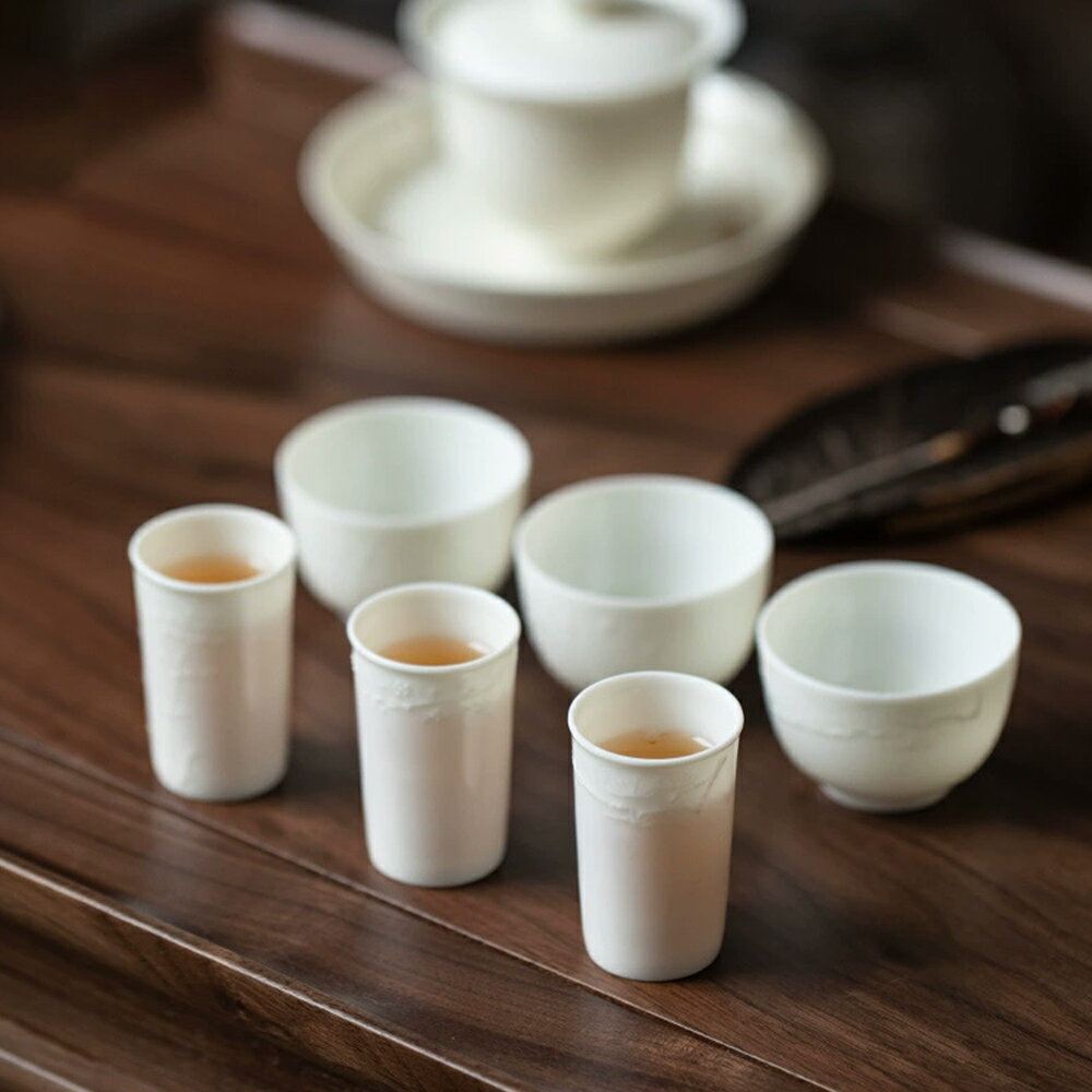 Rakuten - 茶杯 白磁 2点セット 湯のみ お茶 カップ コップ 来客用 お茶用品 ティーウェア 中国茶器 台湾茶器 贈り物 敬老の日 父の日 母の日 上品 酒杯 お猪口 品名杯 茶道具 茶道 紅茶