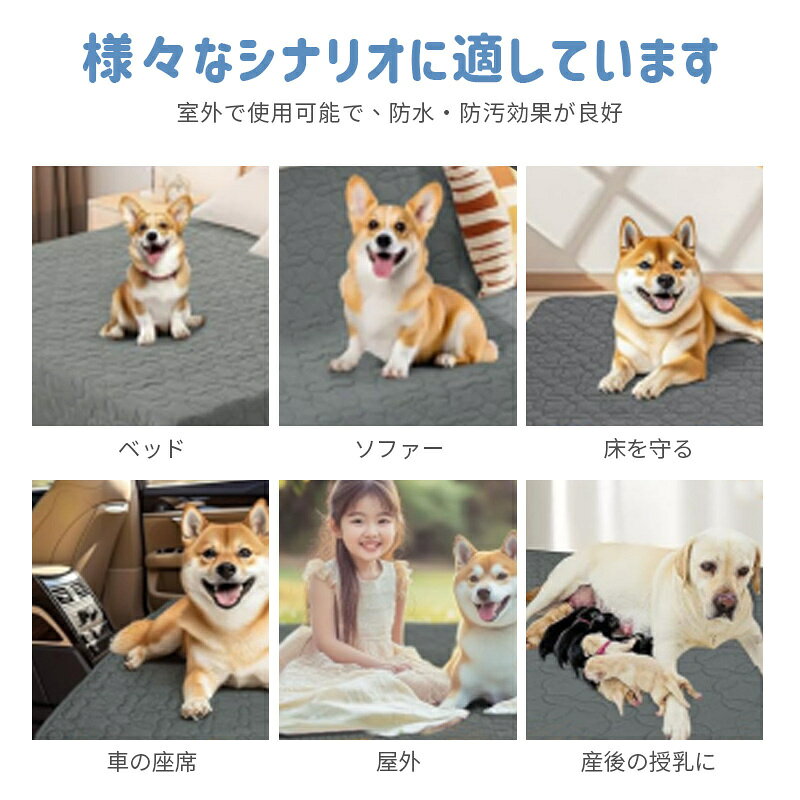 monotoneストア楽天市場店の犬 猫 ペット用 防水ベッドカバー 防水カバー 防水マット 防水ベッドカバー ソファーカバー ペット 防水シーツ 防水マット 介護用 洗える 滑り止めマット うさぎ おしっこ対策 漏れ防止 大判 保護家具 抗菌加工 汚れ防止 ベッド 消臭 丸洗い 噛み耐性 ペット粗末対策｜アングル3