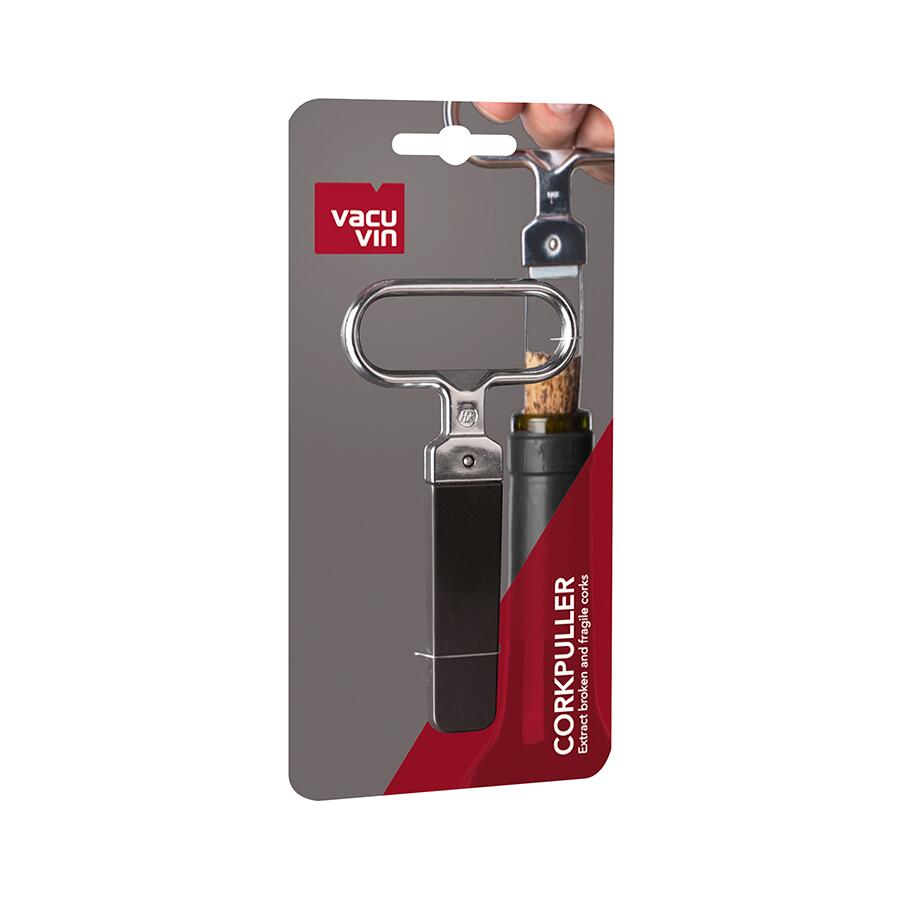 【VacuVin】バキュバン コルクプラー 68405606 コルク抜き ワインオープナー はさむタイプ コルクオープナー ワイン用 抜栓器具 傷んだコルクにも ステンレス オランダ企画 イタリア製 家庭用 おしゃれ ワインアクセサリー プレゼント ギフトに最適 簡単 シンプル操作 iimonoplus-shop-10000036 いいものプラス サンプル画像3